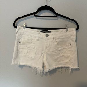 Distressed White Demin Shorts- Express- Size 2